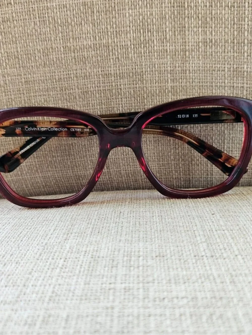 Calvin Klein Collection Eyeglasses Frame Burgundy Eyewear CK7989 Unisex Glasses